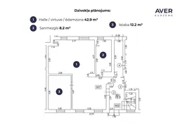 Plašs divu istabu dzīvoklis centrā