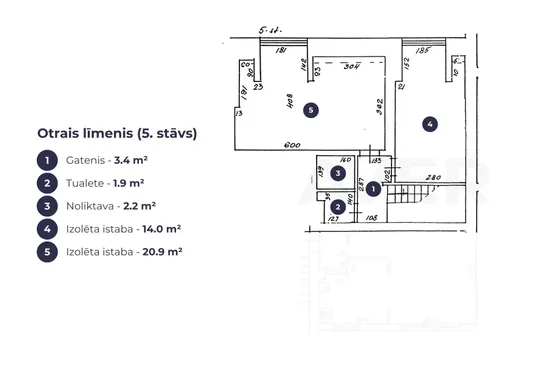 Divu līmeņu dzīvoklis Cēsīs