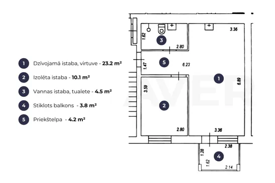Mājīgs un saulains 2 istabu dzīvoklis ar balkonu jaunajā projektā.
