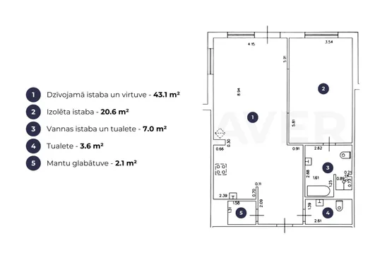 Lielisks dzīvoklis ar skatu uz mežu