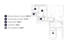 Jauns mansards ar liftu un mantu glabātuvi ietilpst cenā
